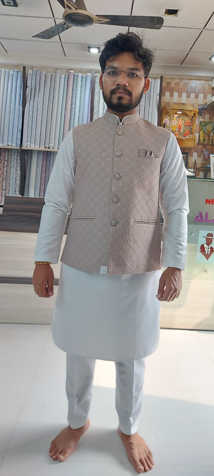 Beige Modi Jacket Kurta – New Alap Store