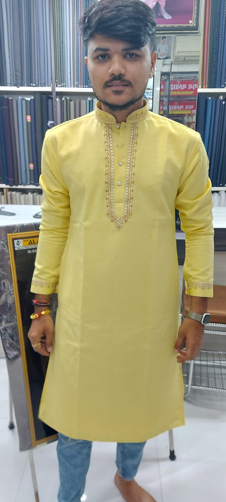 Yellow Embroidered Kurta – New Alap Ahmedabad