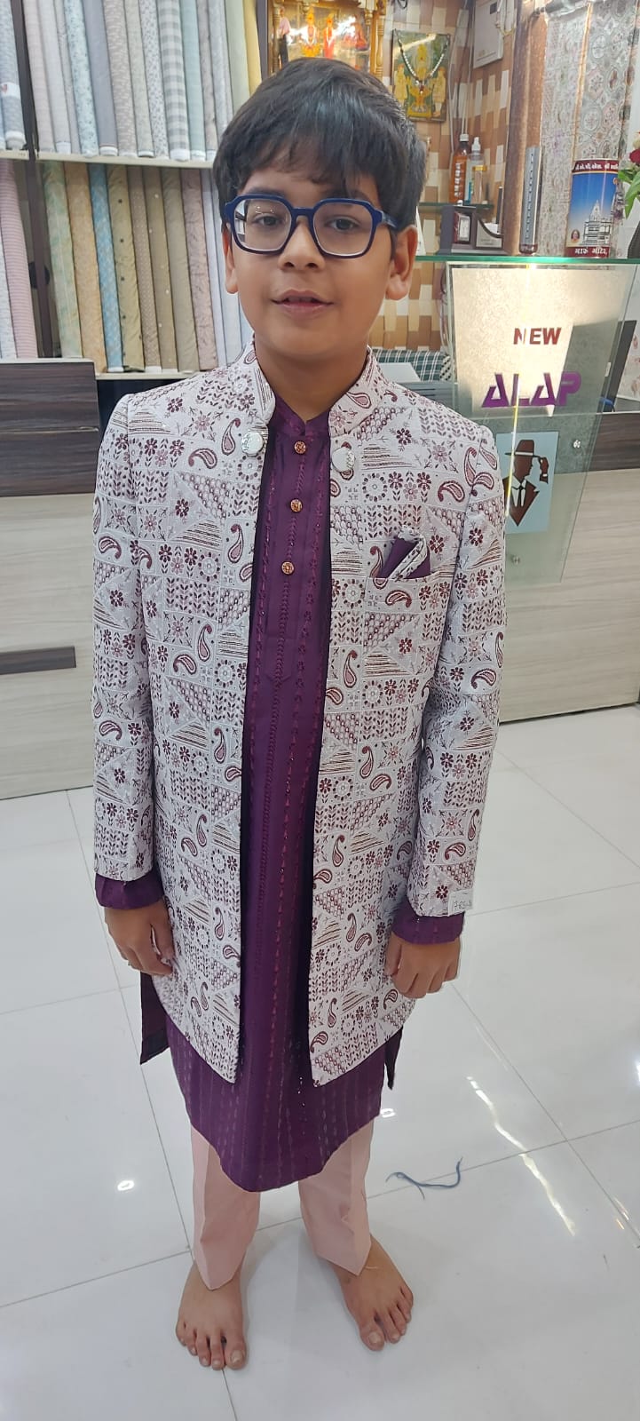 Child's Printed Sherwani Jacket Kurta – New Alap